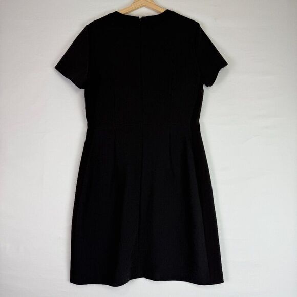 Club Monaco Button Shoulder Short Sleeve Sheath Mini Dress Black 14 - Picture 4 of 8